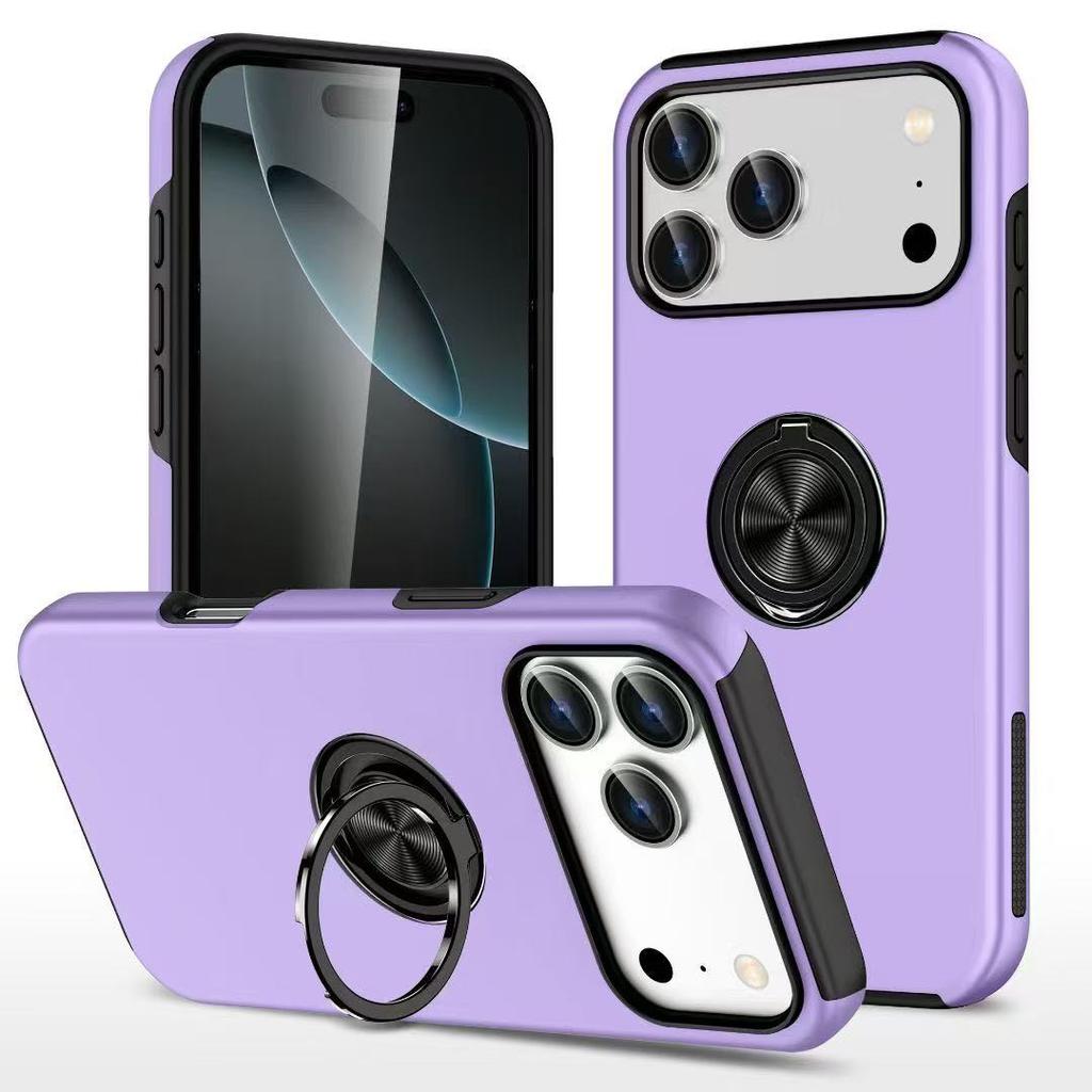 Magnetischer Ringhalter Handyhülle für iPhone 17 Air 16E 16 15 14 13 Mini Pro Max Plus mit Ständer Kunststoff Hart Stoßfeste Hülle