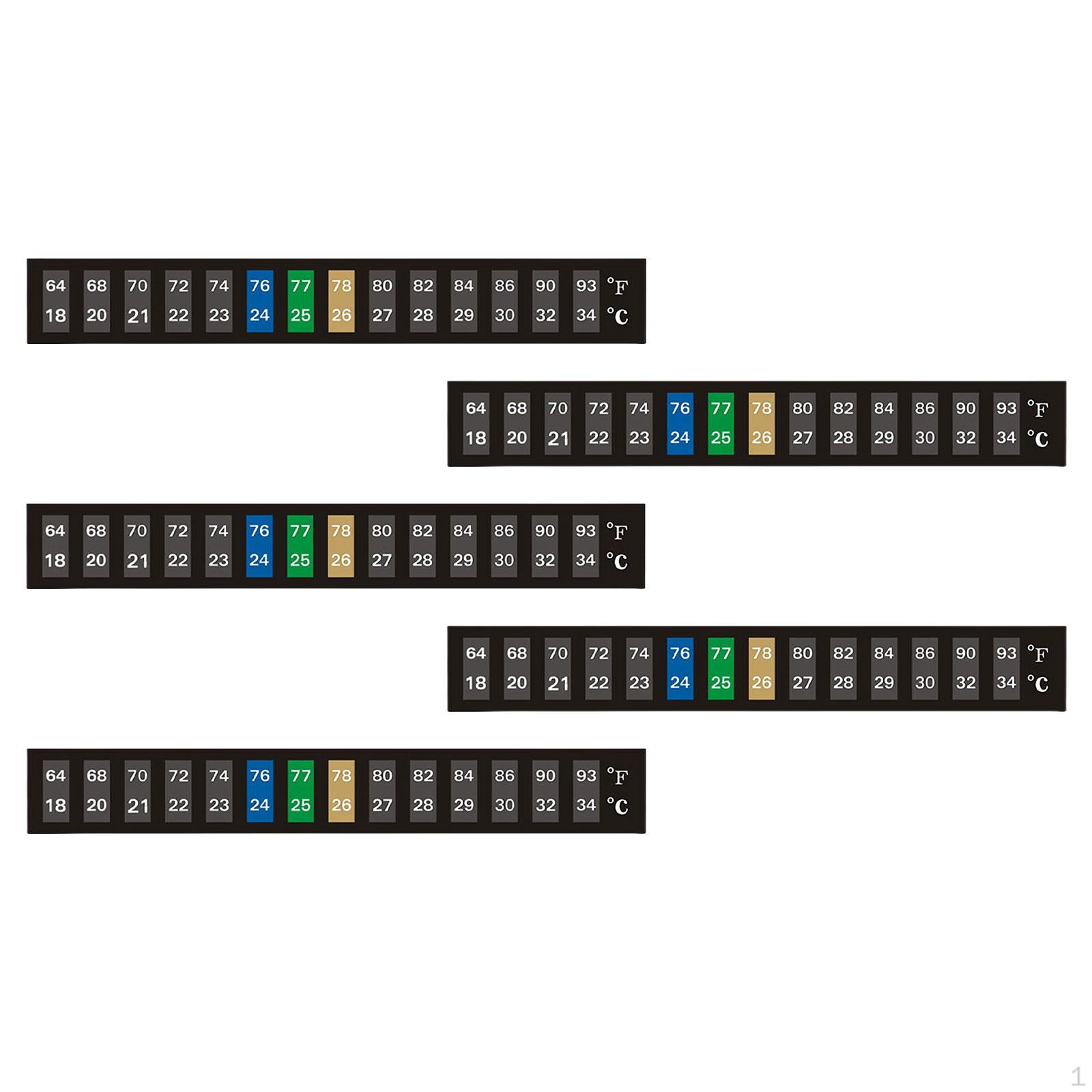 5 штук Наклейка-термометр для аквариума Индикатор температуры Horizontal