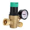 RV Water Pressure Regulator Brass Adjustable Handle with Gauge Mesh Filter for RV Travel Trailer Camping