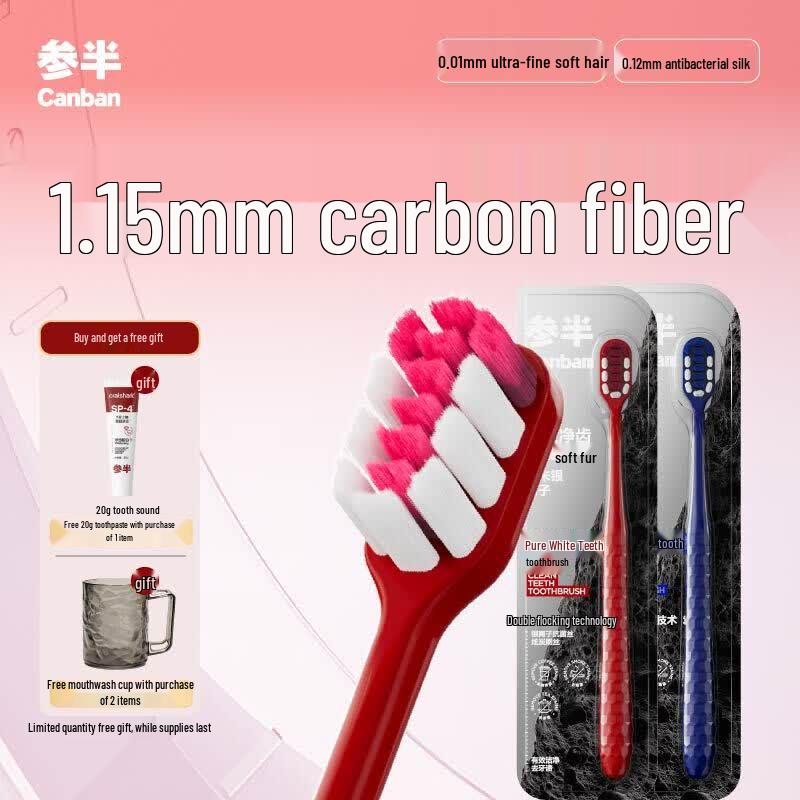 Cenpan Antibacterial Charcoal Soft Toothbrush (2-Pack)