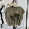 Women's European Style Sleeveless Cotton T-Shirt - Summer Waist-Cinching, Slim-Fit, Loose, Round Neck Top