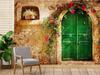 Wallpaper Green door Tuscany