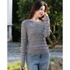Women's Retro Striped Jacquard Knit Sweater
