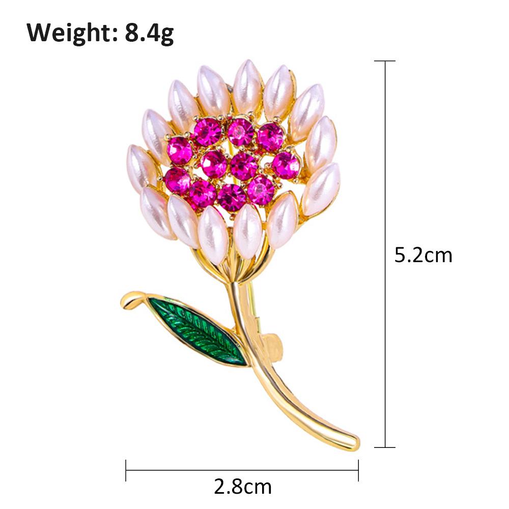 Vintage Crystal Flower Brooches Pearl Brooch Pin Wedding Jewelry Gifts Party