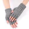 Mitsubishi-Shaped Fingerless Arm Warmers New Autumn Winter Women's Knitted Wool Warm Wrist Guards Fashionable Sleeves