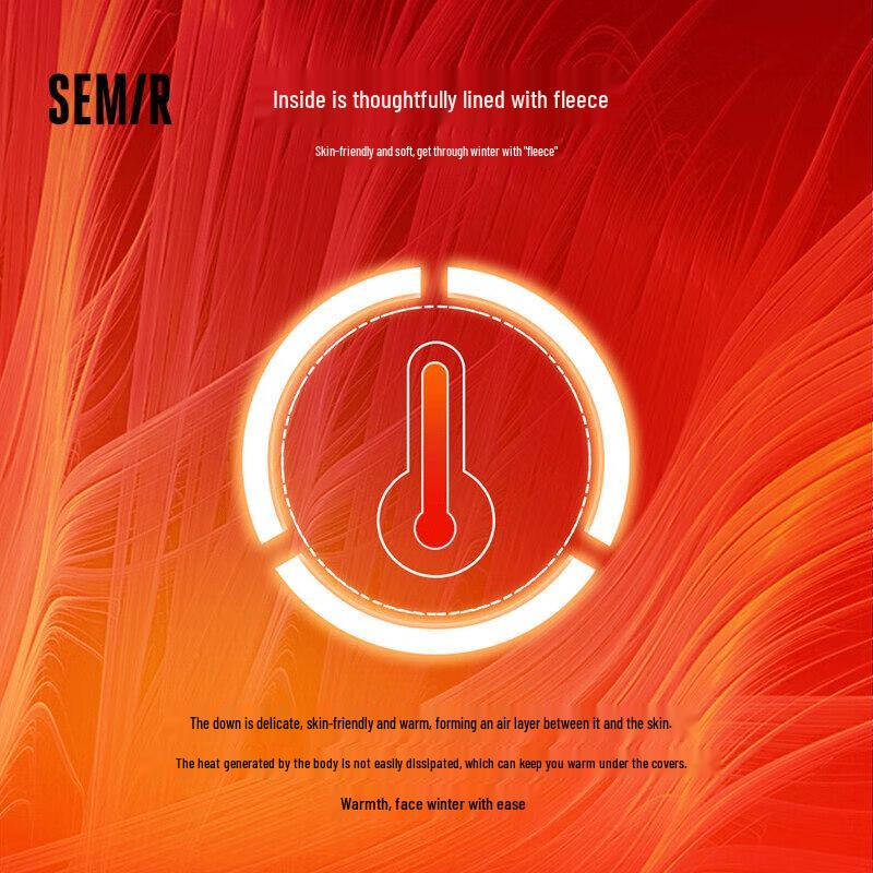 Semir Men's Winter Fleece-Lined Loose Tapered Jeans