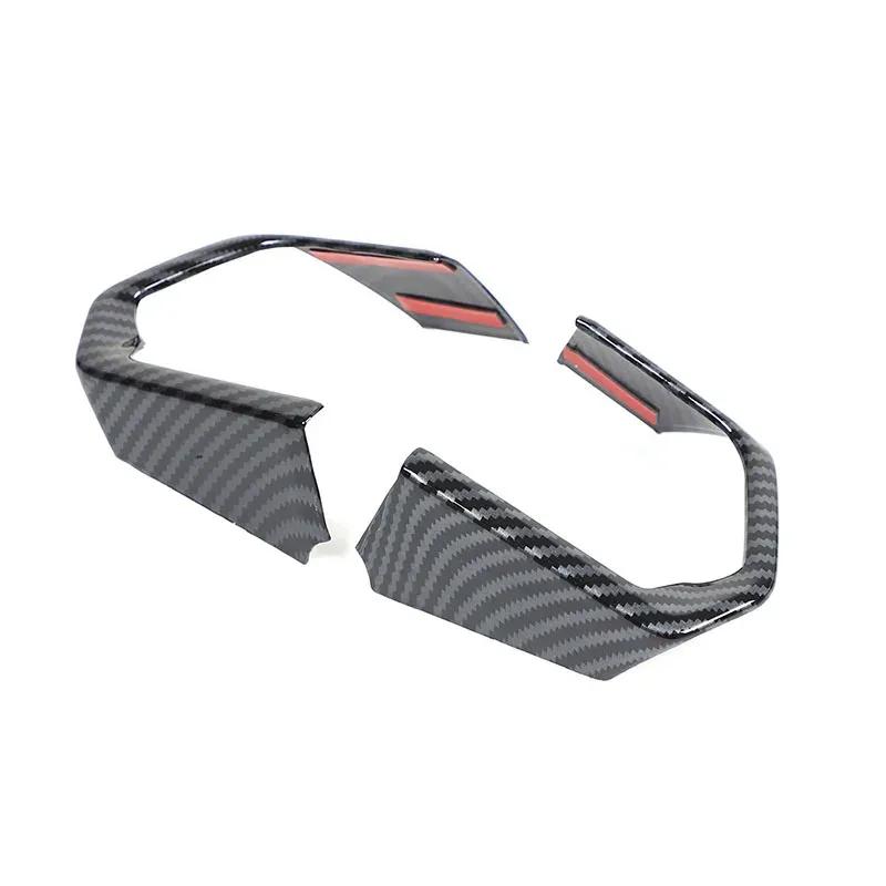 ABS Carbon Fiber Pattern Car Steering Wheel Button Frame Decoration Sticker For Toyota Land Cruiser LC300 + Car Accessories