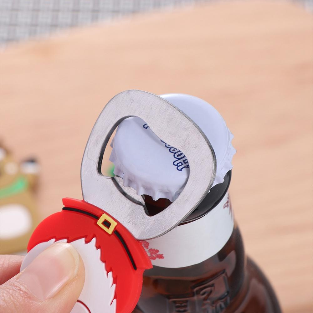 Santa Elk Snowman Christmas Beer Opener Stainless Steel Beer Starter Corkscrew Bottle Opener  Gift