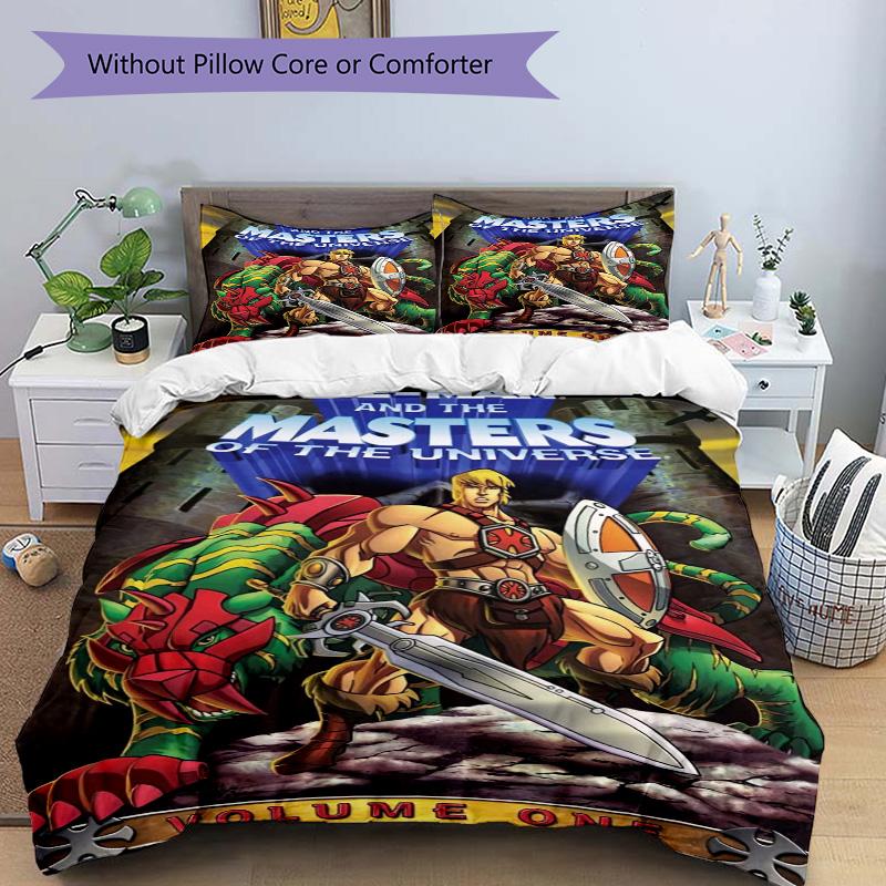 Heman Masters Universe Adventure Print 3Pcs Bedding Setduvet Cover With 2 Bedropillowcase Home Birthday Gift
