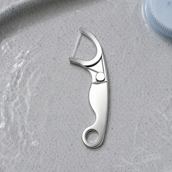 1/2/3/5Pcs Stainless Steel Dental Floss Pick, Portable Travel Reusable Oral Care Flossers, Heavy Duty Metal Teeth Deep Cleaning Tools