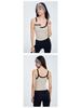 Women's Contrast Color Yoga Vest with Fixed Chest Pad - High-Strength Shockproof Sports Underwear.