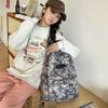 Schoolbag New College Style School Bag Japanese Oil Painting Large Capacity Backpack Female College Student Casual Simple Canvas Backpack