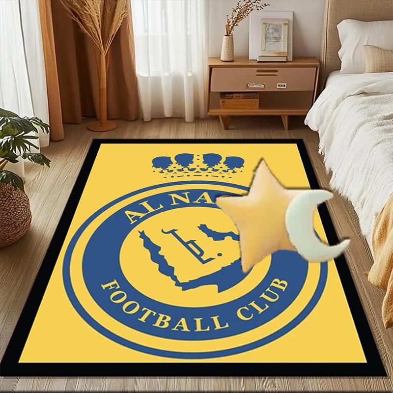 Nassr Football Club Crest Printed Office Carpet Chair Cushion  Entryway Rug, Rugs for Living Room, Bedroom Christmas gifts