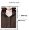2024 Women's Mid-Length Fleece-Lined Cotton Coat - Plus Size, Loose Fit, Warm Winter Jacket for Middle-Aged Women