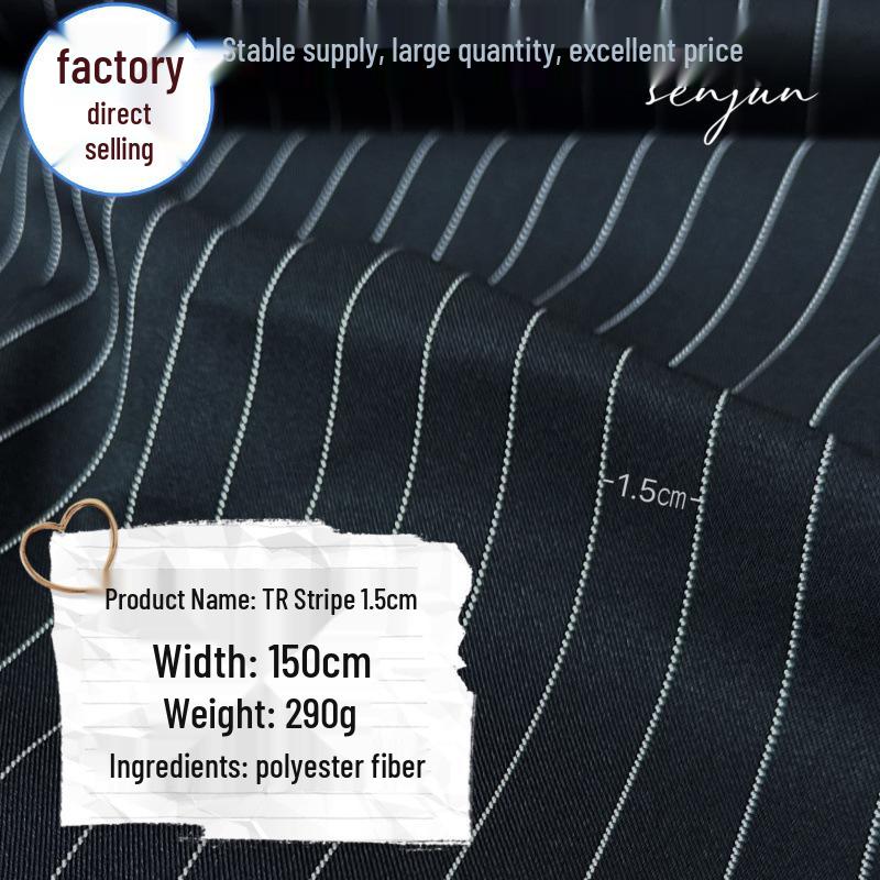 

TR Stripe 1.5cm Stretch Woven Pants: Comfortable, Thick, Classic Suit Fabric 1# Full Roll