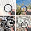 Portable Mini Folding Magnifier Faux Leather Protective Case Design,Suitable for Reading, Fine Work,Repair,Hobby Outdoor Camping