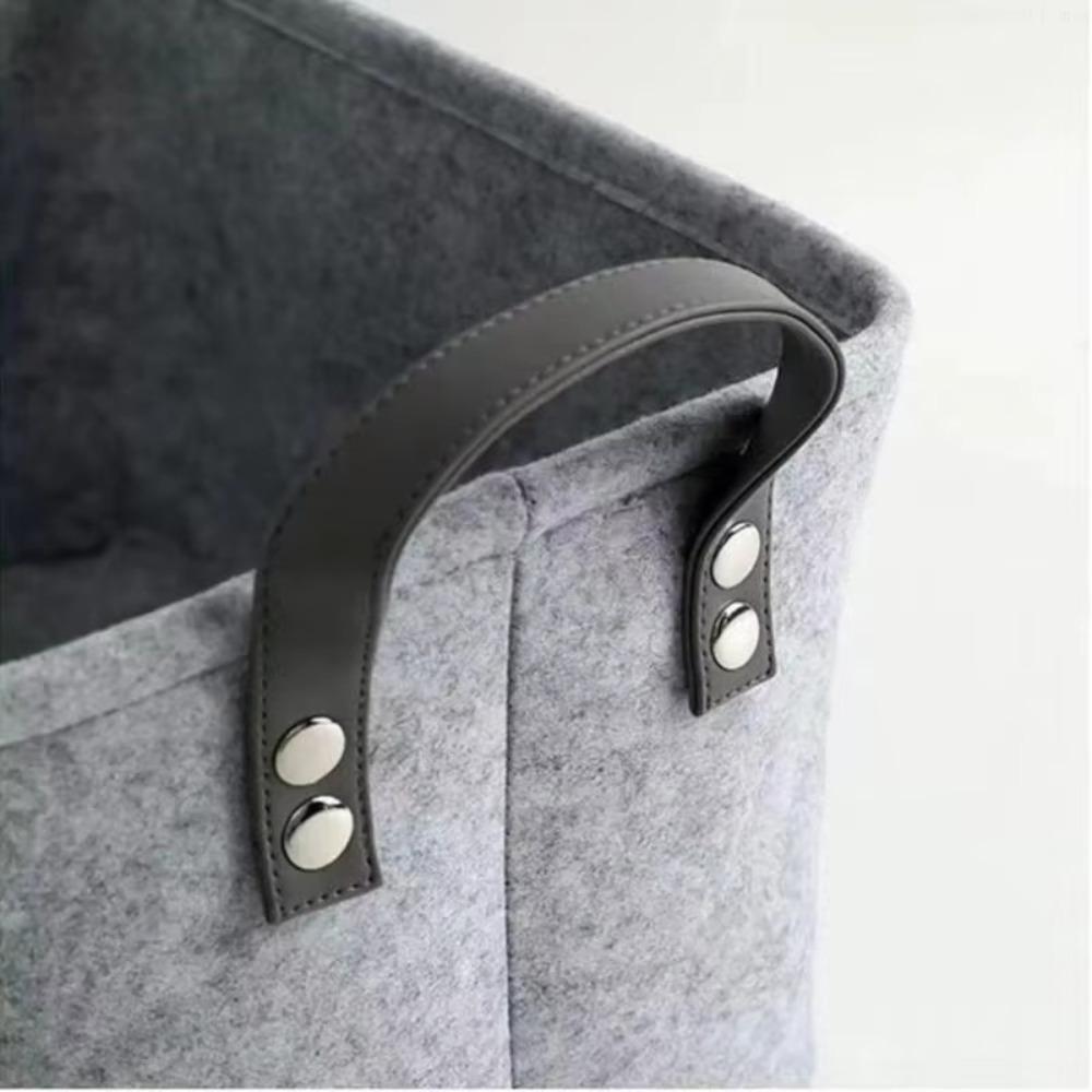 Felt Dirty Clothes Hamper Foldable Toys Holder Container Cloth Bag Dirty Clothes Bin  Living Room