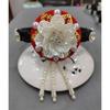 Flower Pearls Korean Hair Hoop Traditional Headband for Stage Shows and Ethnic Festivals Handmade Hair Accessories