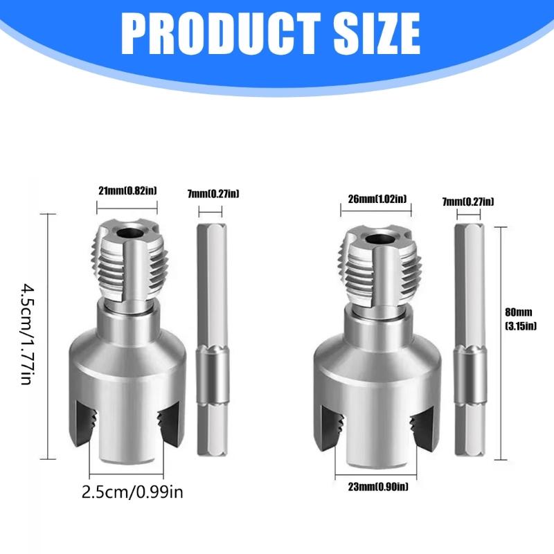 Pipe Threader Set 4 Point 6 Point Carbon Steel Threading Tool with Gloves and PTFE Tape for Plumbing Installation