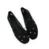 Fashion 2025 crystal rivets lace flats women round toe elastic band mary janes shoes bowtie air-mesh ballerina shoes woman mocasines