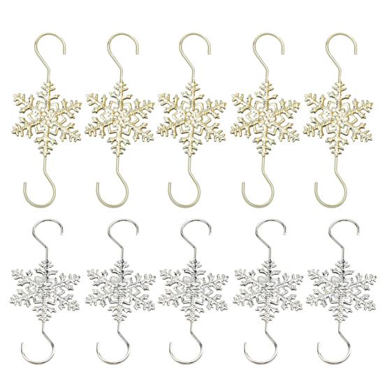 5/10Pcs Christmas Hook Snowflake Design Stainless Steel Hooks Winter Theme Home Holiday Decor Accessory