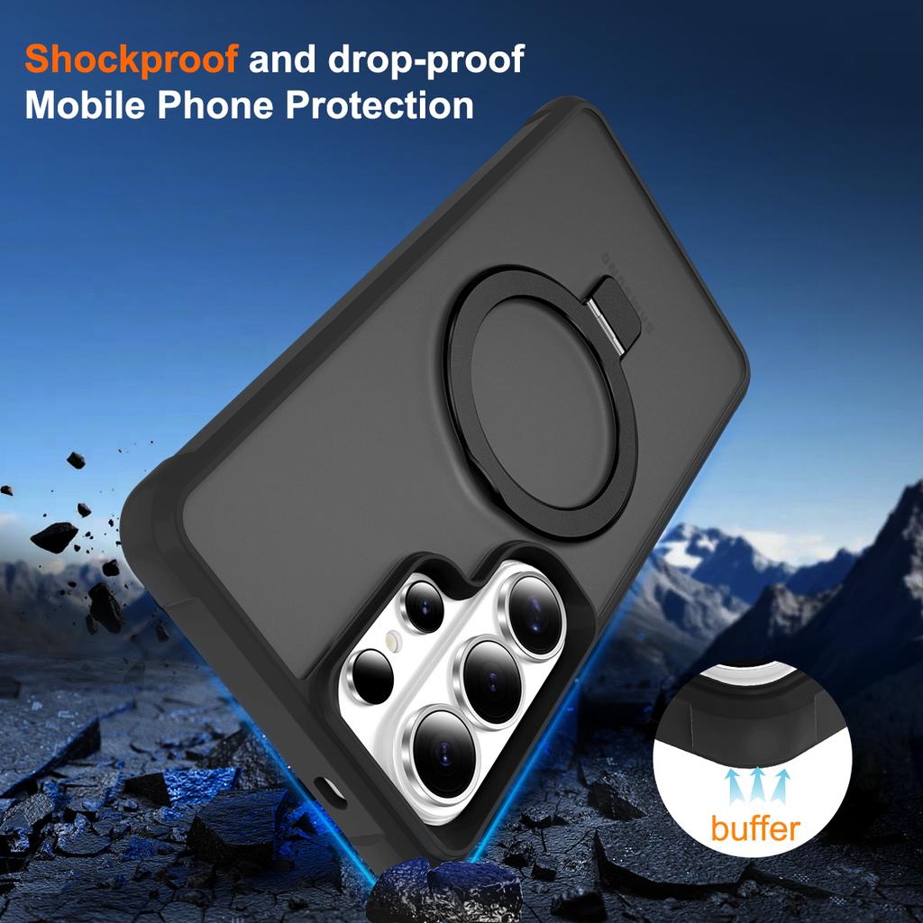 S26 Ultra Phone Case,Compatible With MagSafe Magnetic Stand Shockproof Slim Translucent Case For Samsung Galaxy S26 Ultra