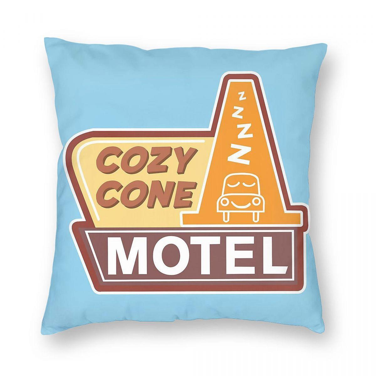 Cozy Cone Motel Radiator Springs Square Pillowcase Polyester Linen Velvet Creative Zip Decor Throw Pillow Case Sofa Seater Cover Peach skin 18*18(CM)-1Pcs