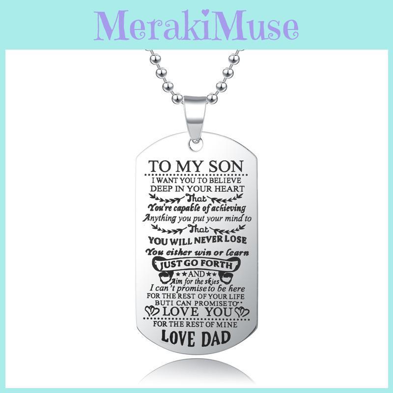To Necklace Fashion My Son Daughter Dad Mom Dog Tag Birthday Gift Kids For