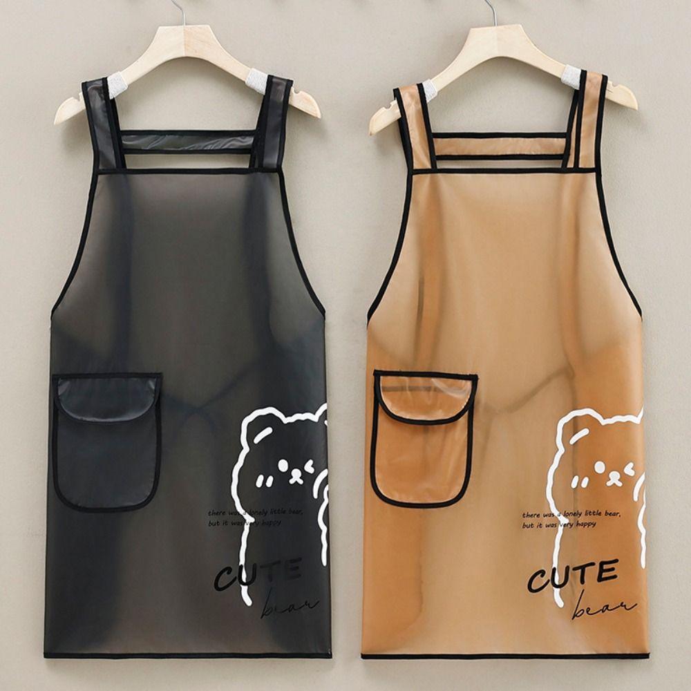 TPU Kitchen Apron Waterproof Cleaning Aprons for Aquatic Products Work Apron  Household