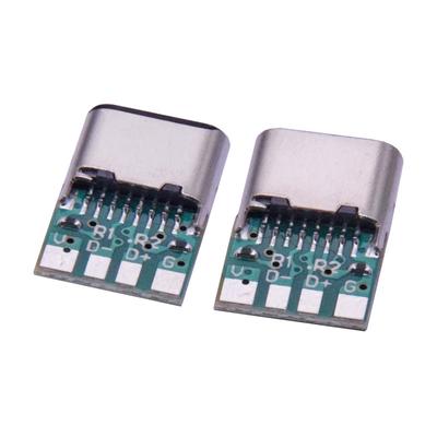 Type-C Jack Connector 16Pin Female Socket Receptacle Usb-C Adapter To Solder 6 Solder Joints