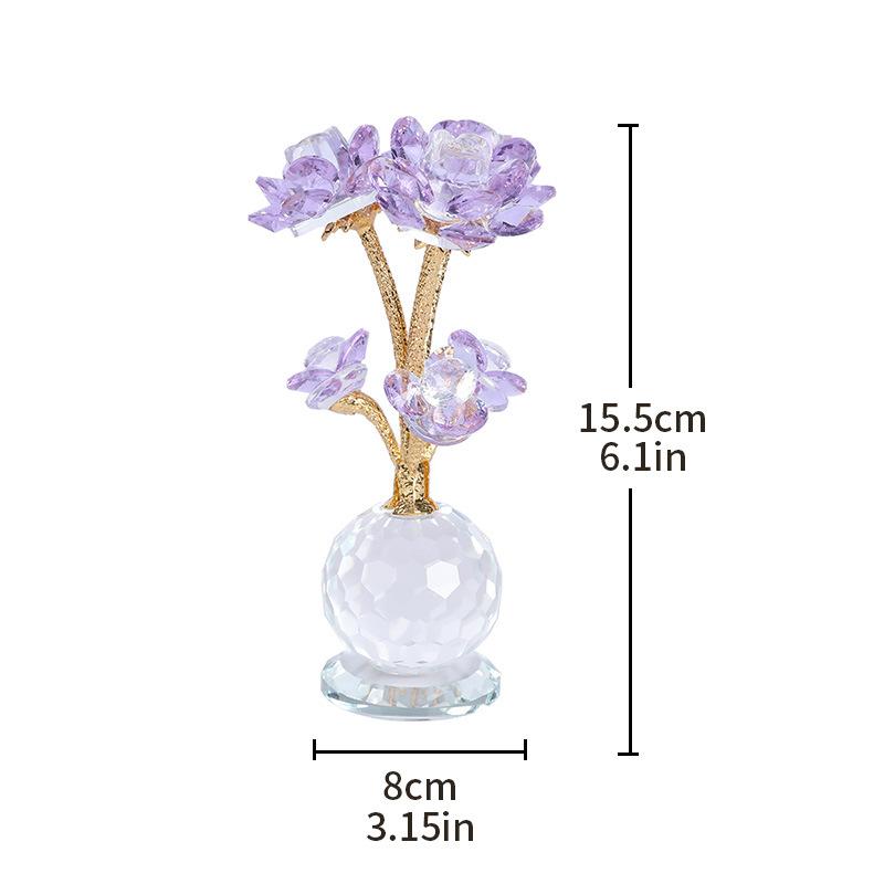 Mother's Day Lotus Nordic Light Luxury Living Room Decorations Creative Birthday Gifts Crystal Glass