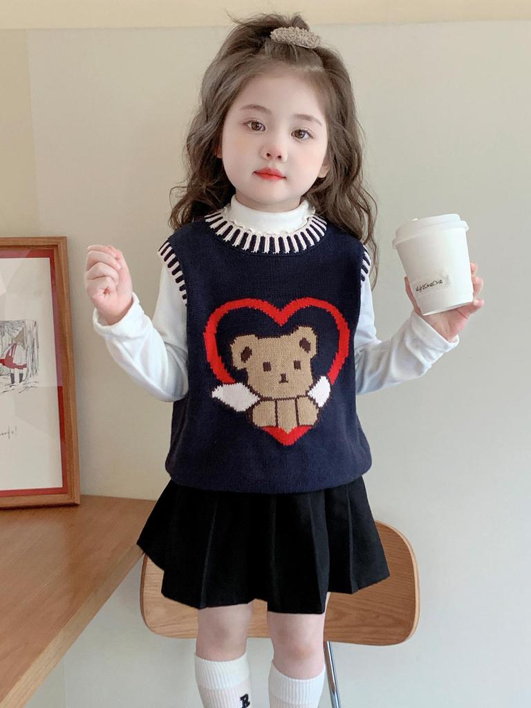 Ärmellose Strickweste für Kinder - Herbstpullover-Cardigan für Mädchen, 2025 Mode