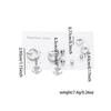Versatile 18K Titanium Steel Earrings Set with Cross, Heart, and Butterfly Pendants