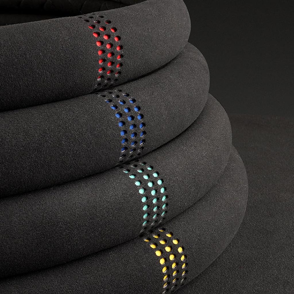 Car Suede Steering Wheel Cover, Non-Slip Protector for Auto Steering Wheel with Grid of The Correction Marker, Breathable Universal Automotive