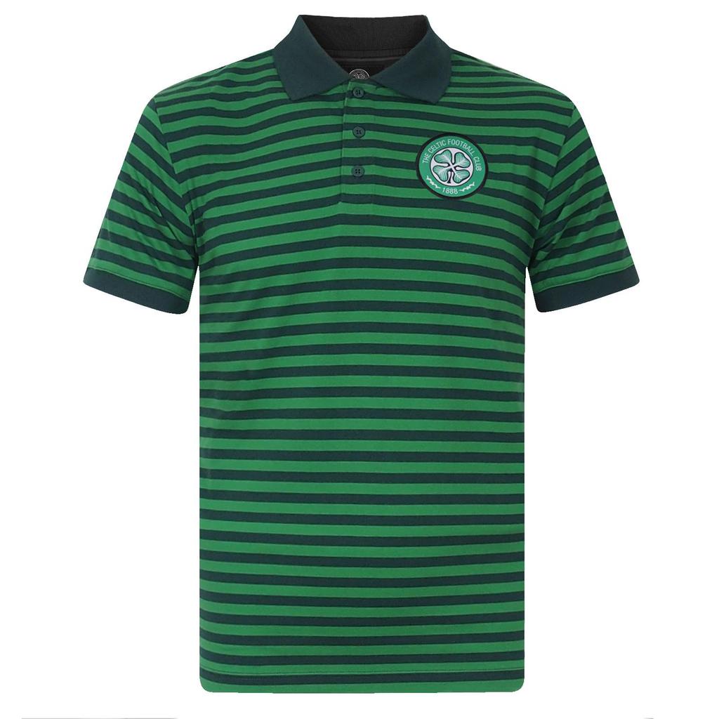 Celtic FC Men's Contrast Striped Polo Shirt