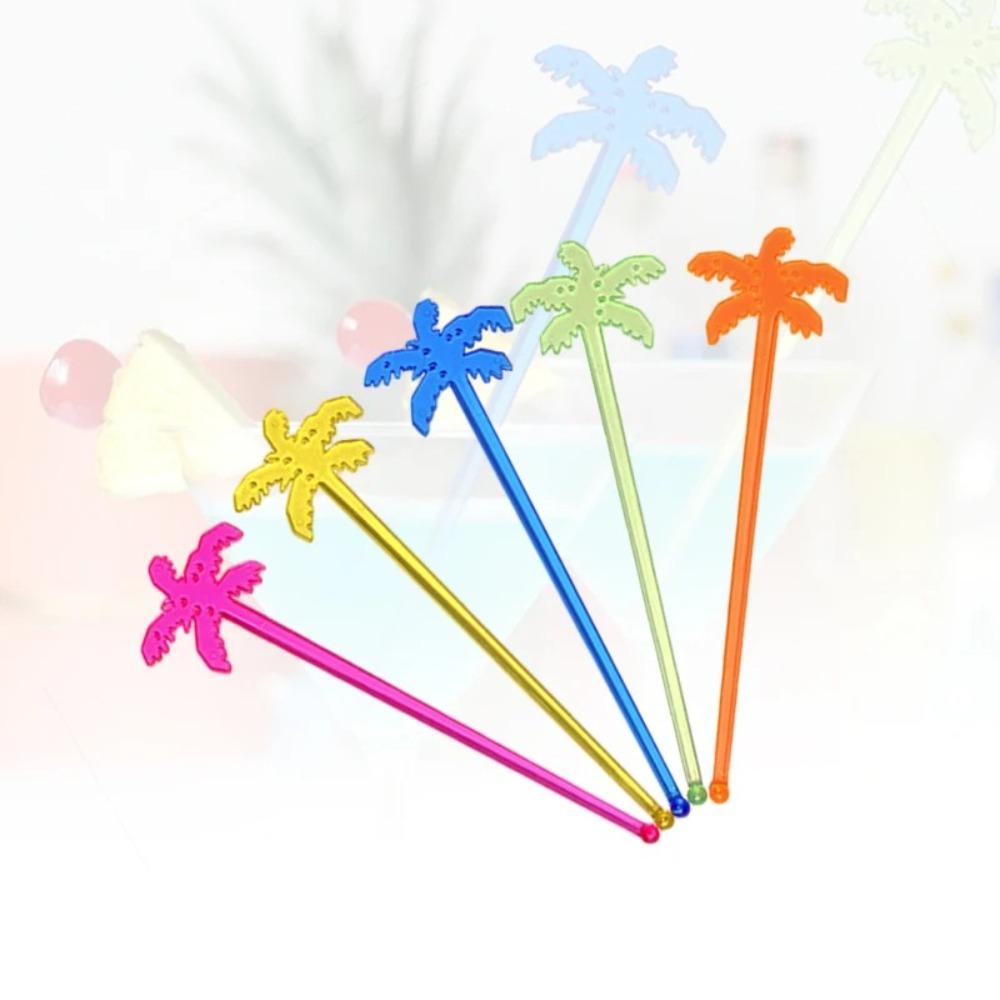 50pcs Plastic Coffee Beverage Stirrer Tropical Summer Juice Drink Stirrers  Party Favors