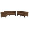 3 Piece Sofa Set Brown Fabric