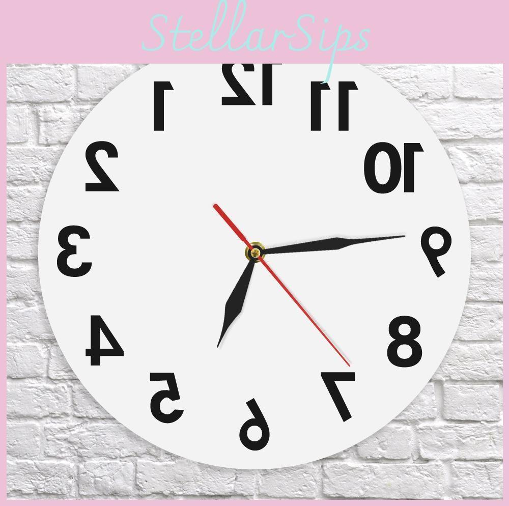 Reverse Wall Anti Clock Modern Backwards Time Run Counter Clockwise Watch Wall