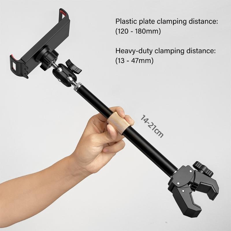 Supporto Regolabile per Telefono e Tablet Braccio Telescopico Morsetto Rotazione a 360 Gradi Staffa Per Accessori Ufficio Casa Studio