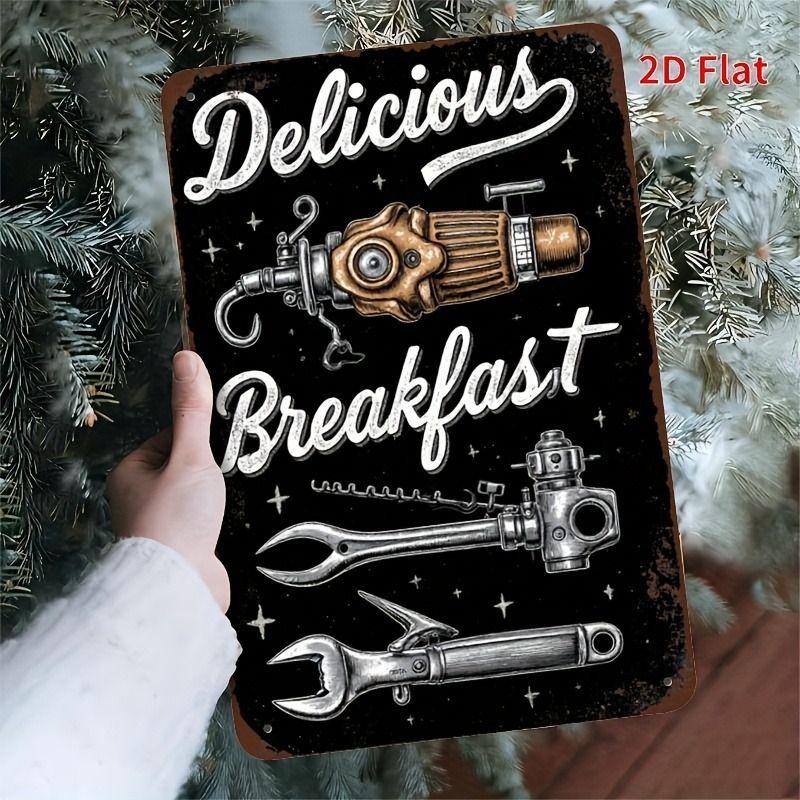 Vintage Garden Tools Metal Painting for Balcony Garage & Garden Decor