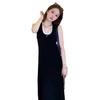2026 Spring/Summer Color Block Knit Maternity Sundress - High-End Slimming Versatile Long Dress for Moms