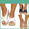 Plus Size Women's Mid Wedges Sandals With Thick Cork Platform For All-day Comfort