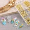 1 Box Metal Summer Ocean Nail Art Charms 3D Shell Starfish Seahorse Pearl Beads Alloy Nail Jewelry Mixed Manicure Studs Decor