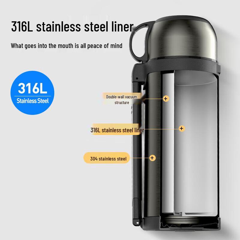 Lock&Lock 1.5L Stainless Steel Portable Insulated Flask