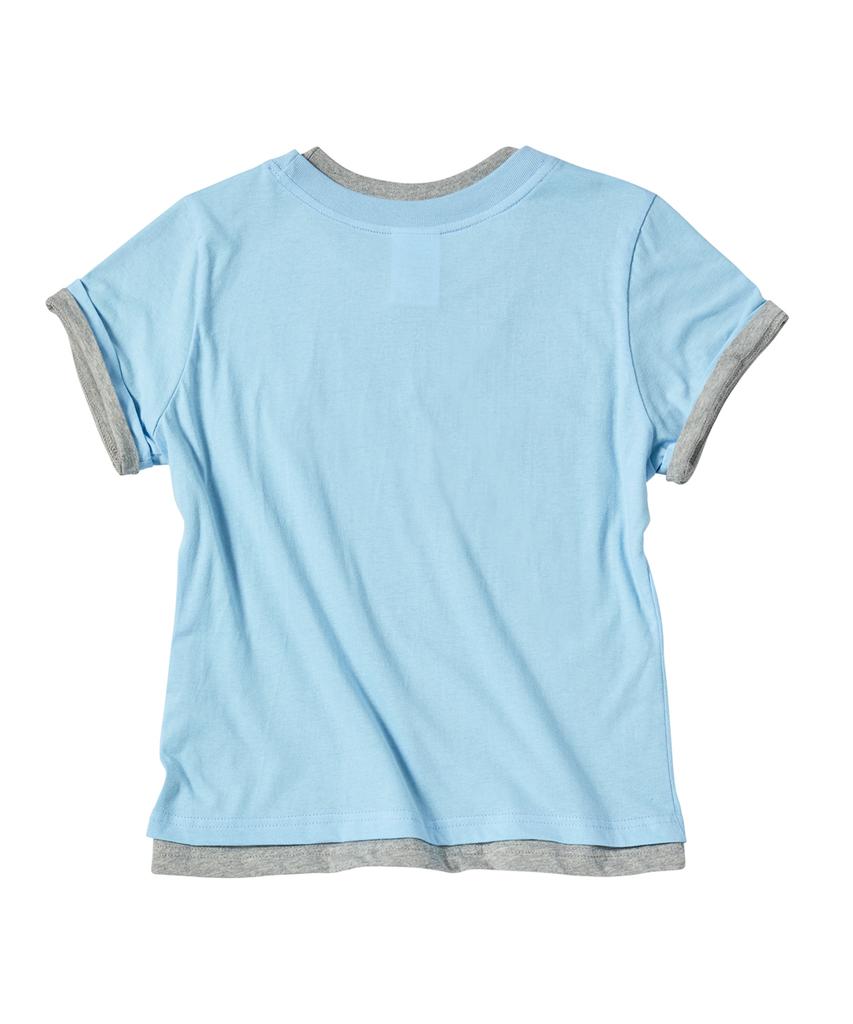 Eontaiteulseoul Untitled Layered Crop Short Sleeve Blue