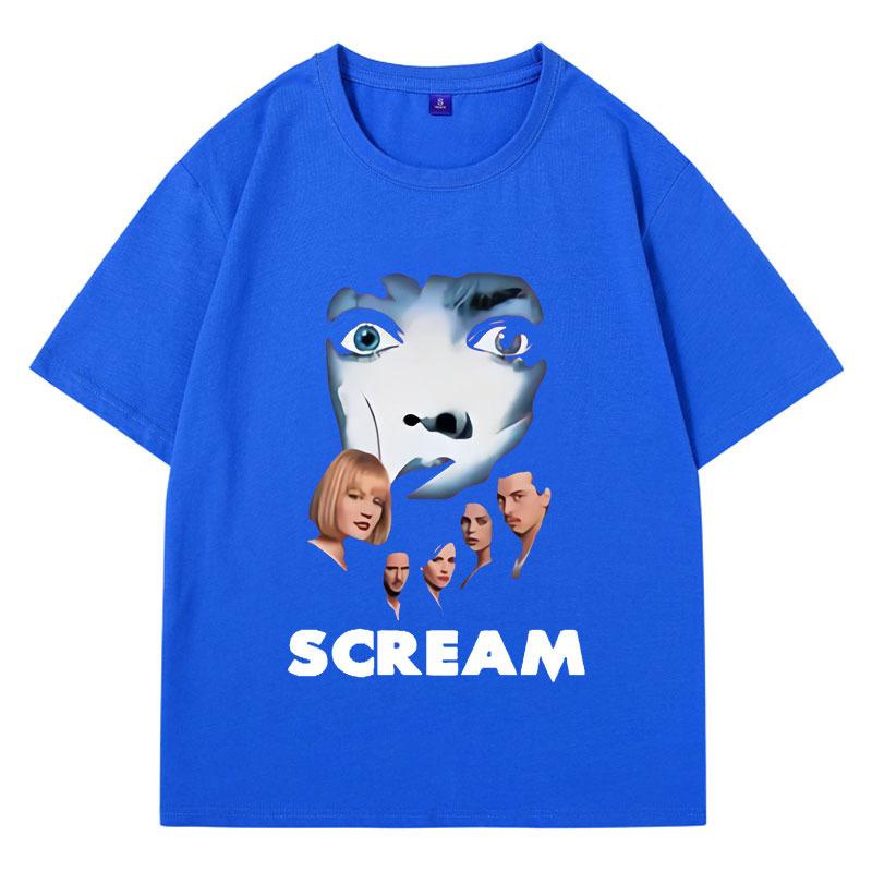 Limitiertes Horrorfilm Scream T-Shirt Billy Loomis Print T-Shirt Kurzarm Herren Damen Hip Hop Vintage Übergroße T-Shirts Kleidung