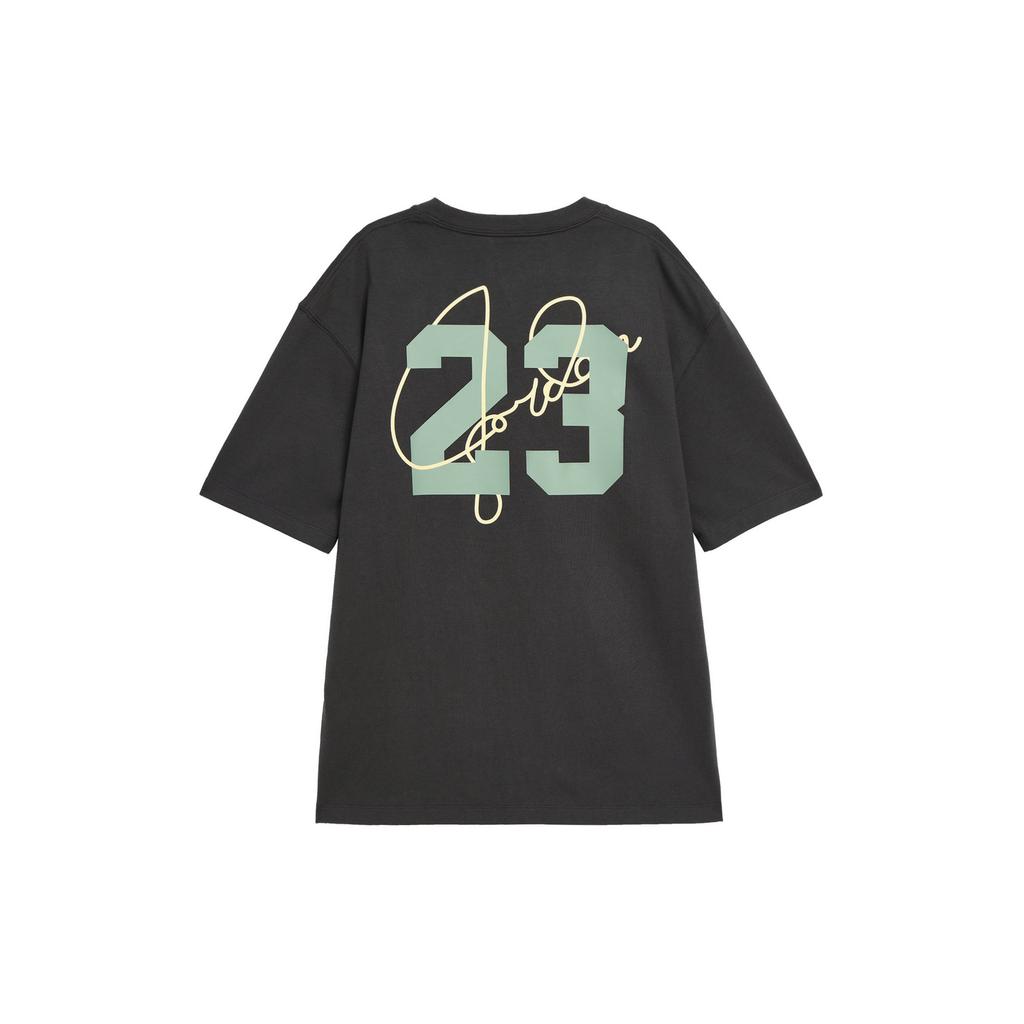 Jordan Flight Essential Letter Logo Print Round Neck Pullover Casual Loose Straight Short Sleeve Drop Shoulder T-Shirt Women Tops Black HJ3963-060