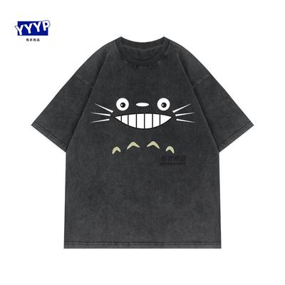 Film de Animație Totoro cu Miyazaki Hayao Perete de Iarbă Mei În Jurul Tricou Retro Spălat cu Mânecă Scurtă Bărbați și Femei