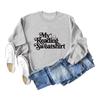 Cross-Border European & American Fashion Casual Letter Print Round Neck Sweatshirt
