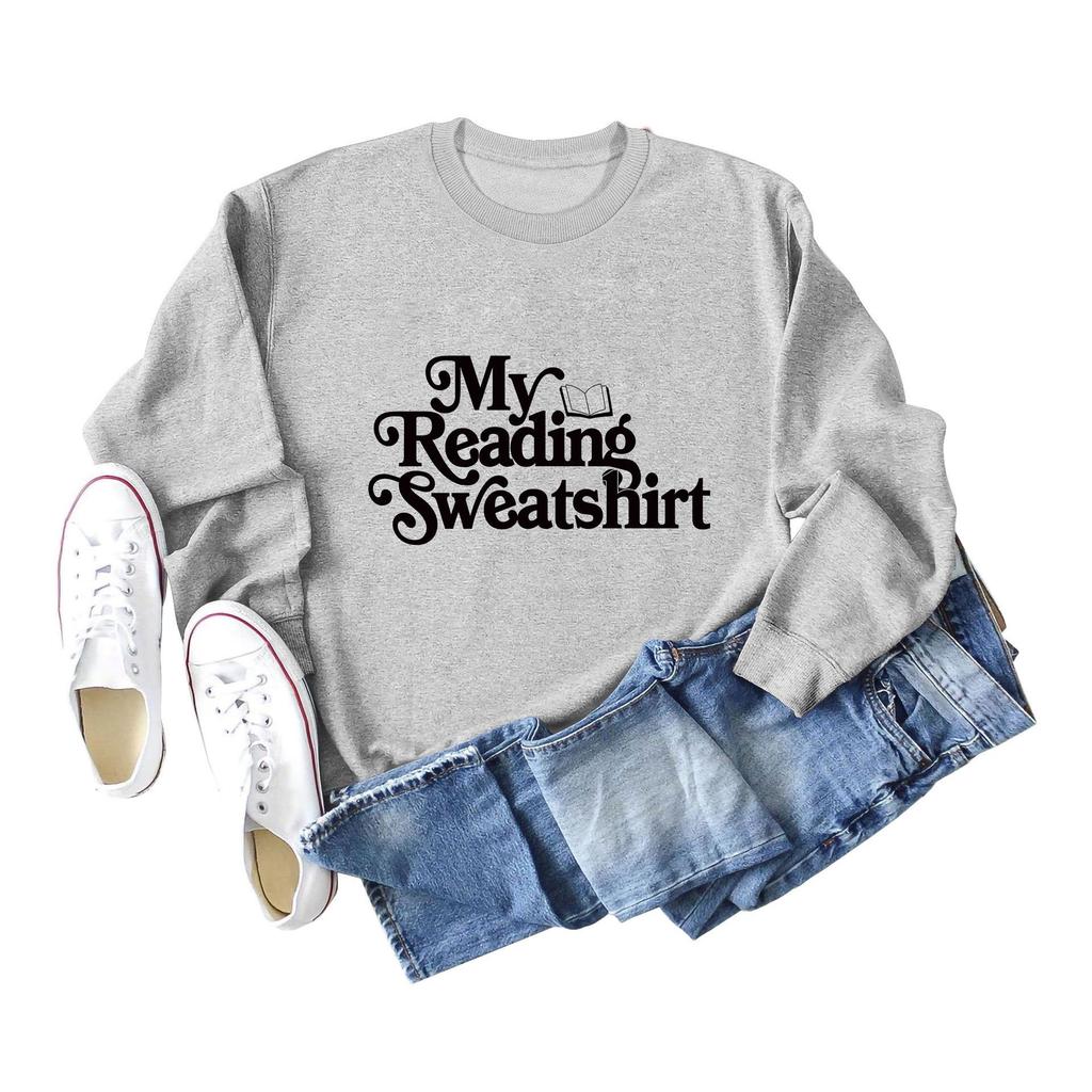 Cross-Border European & American Fashion Casual Letter Print Round Neck Sweatshirt